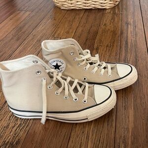 Converse High-Top Sneakers in Light Tan